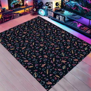 Arcade Rug, Arcade Room Rug, Arcade Decor, Arcade Carpet, Arcade Bar Rug, Bowling Alley Carpet, Abstract Area Rug, Lasertag rug