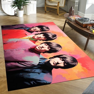British Rock Band The Beatles Rug, The Beatles Rug, The Beatles Gift, For Living Room Rug, Fan Rug, Non Slip Rug, Popular Rug, Area Rug