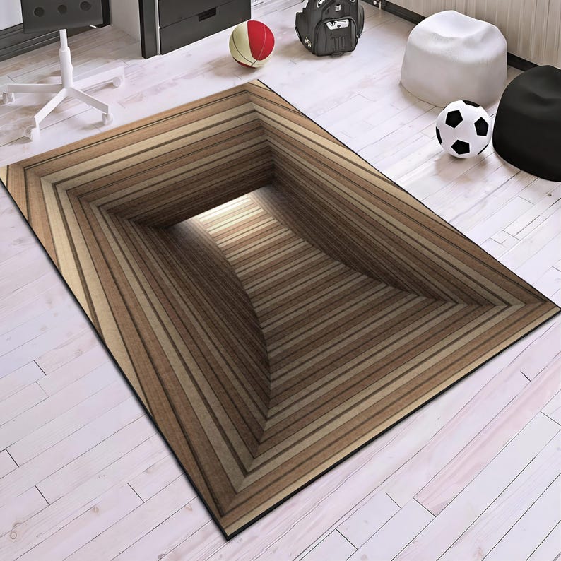 Fake Abyss Rug Optical Illusion Rug: 3D Vortex Pattern - Soft, Non-slip Mat - Etsy
