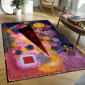 Tappeto artistico in stile Kandinsky, Wassily Kandinsky, tappeto in stile astratto, tappeto artistico, tappeto astratto, tappeto di metà secolo, tappetino, tappeti fantastici, tappeto popolare