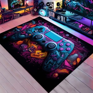 Gaming Room Rug, Retro Games, Computer Gift Rug, Computer Room Rug, Home Programmer Gift, Personalized Gift Rug, Geeky Rug, Gamer Style Rug