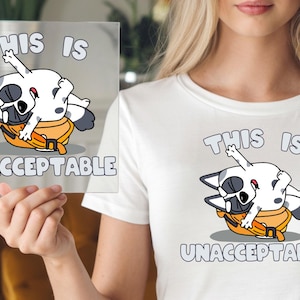DTF Transfer Print Blue dog DTF Ready to Press Blue Dog Muffin This is Unacceptable Toddler Kids and Adult Size