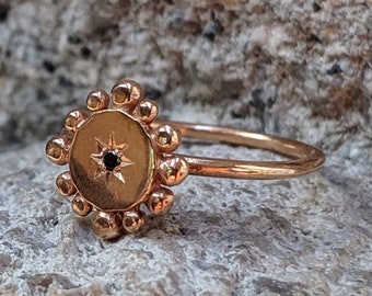 Rose Gold and Black Diamond Engagement Ring : Bobble & Twinkle