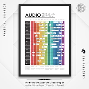 Audio Frequency Spectrum Light Edition Matte Quality Paper - Produção de som Engenheiro de áudio Presente Estúdio de mixagem de música Gráfico de parede Gráfico de equalização