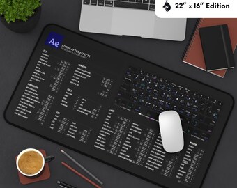 Adobe After Effects Shortcuts Mauspad – Großes Spickzettel-Mousepad 80x30 Cm Mit Tastenkombis