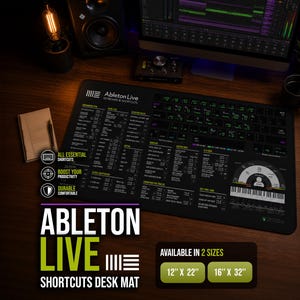 The Ultimate Ableton Live Desk Mat Music Producers MousePad midi Workflow Mat DAW Shortcuts Electronic Studio Gear Mixing Engineer Desk Mat