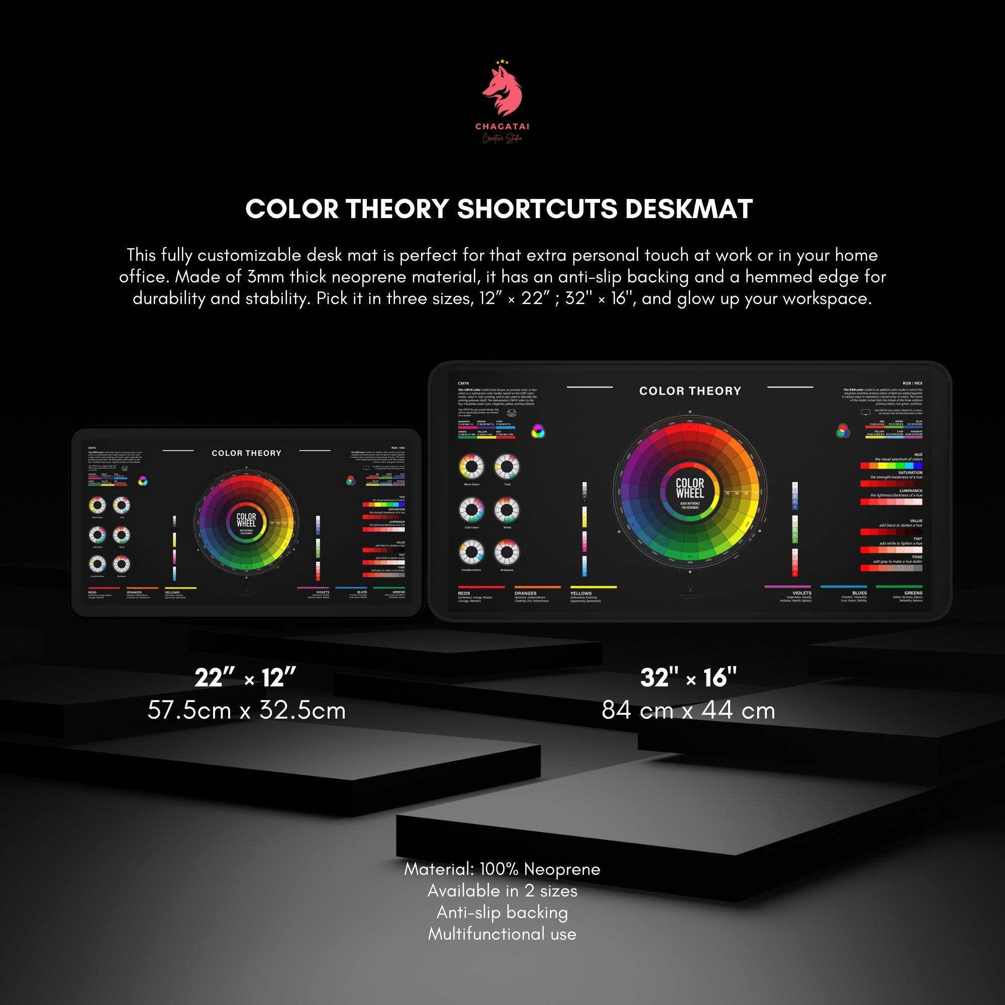 Color Wheel Mouse Color Theory Mouse Pads - Color Wheel Desk Mat Colorists Desk Pad ...