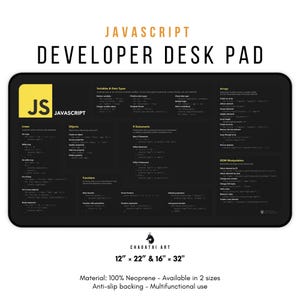 Tapete de escritorio con hoja de trucos de Javascript: regalo para desarrolladores de codificación