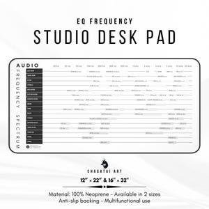 Tapete de mesa de estúdio com espectro de frequência de áudio, grande mouse pad perfeito para engenheiros de som e produtores, ferramentas de estúdio de gravação, enorme tapete de mesa