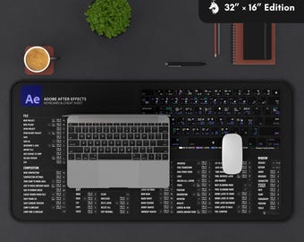 Adobe After Effects Shortcuts Mauspad – Großes Spickzettel-Mousepad 80x30 Cm Mit Tastenkombis