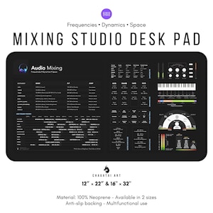 Audio Mixing Studio Desk Mat: Frequency Spectrum Cheat Sheet