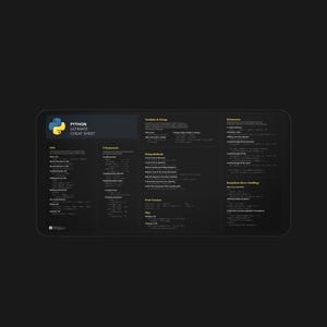 Może przedstawiać: Czarno-ż&oacute;łta ściąga zatytułowana "Python Ultimate Cheat Sheet". Ściąga zawiera przykłady kodu i wyjaśnienia r&oacute;żnych koncepcji Pythona, w tym pętle, instrukcje warunkowe, metody łańcuchowe, słowniki, obsługę plik&oacute;w i obsługę wyjątk&oacute;w.