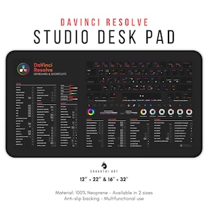 DaVinci Relöse Schreibtischmatte Color Grading Mat Postproduktion Schreibtischunterlage Relöse Shortcuts Pad, DaVinci Redakteur Schreibtischzubehör Colorist Werkzeuge Matte
