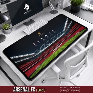 Arsenal FC Mat, Emirates Stadium Art, Gunners Desk Pad, Arsenal Stadium Set, Arsenal Throphies, Arsenal Trophy Art, Victories