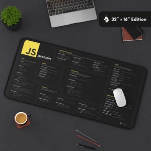 Web developers and JavaScript learners will love this coding reference desk mat, perfect for quickly looking up JavaScript syntax. A great tool for both beginners and experienced coders.