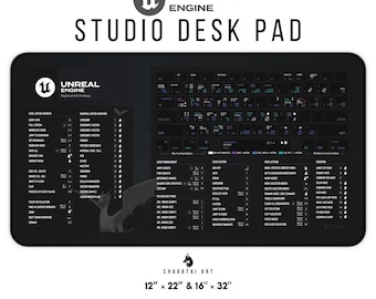 Unreal Engine Shortcuts DeskMat Decor, UE Gamer Unreal Engine Hotkeys Game Dev Mat, 3D Artist Pad, Level Design, Dev Workspace, UE Shortcuts