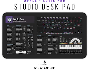 Logic Pro Desk Mat - Apple Logic Pro Shortcuts Music Production Mat DAW Desk Accessory Home Studio Desk Mat Audio Mixing Mat Home Studio Mat