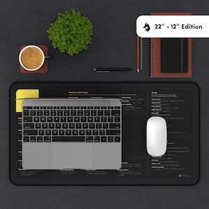 Upgrade your programming workspace with this JavaScript shortcuts desk mat, designed to help coders improve workflow. The non-slip rubber base ensures stability while working.