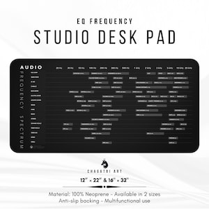Audio Frequency Spectrum Desk Pad: Sound Engineer Studio Accessory