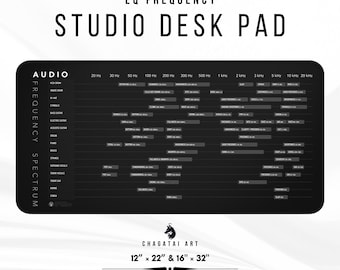 Audio Frequency Mat EQ Cheatsheet Pad - Sound Engineer Gift Mixing Reference Pad EQ Frequency Chart Audio Spectrum Mat Studio Desk Pad Tech