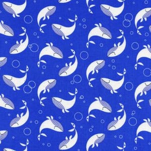 Cotton and Steel (C+S) Kujira & Star Whale Dance in blue sea by the FQ