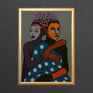 Captivating Omo Valley Portraits: Digital Art of Black Couple - Instant Download