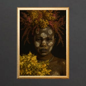 Ethiopian Woman. Cultural Art Print, Textured Detail & Soulful GazeDigital Download, Black Woman Wall Art