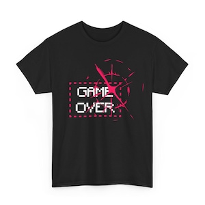 Game Over Unisex Tee, Gamer T-Shirt, Gaming Shirt, Video Game Gift, Gamer Clothing, Retro Gaming Top
