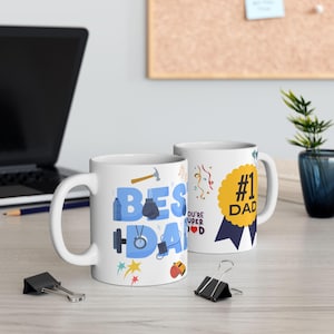 Best Dad Ever, Worlds Best Dad Ceramic Mug, Father&#39;s Day Gift, Coffee Cup, Dad Birthday Present, Office Desk Decor, Appreciation Gift