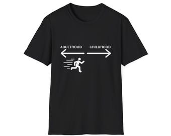 大人と子供時代のグラフィックTシャツ、ユーモラスなユニセックスTシャツ