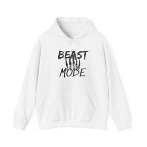 Beast Mode Unisex Hoodie Sweatshirt, Motivational Statement Jumper, Workout Pullover, Gym Apparel, Fitness Hooded Top