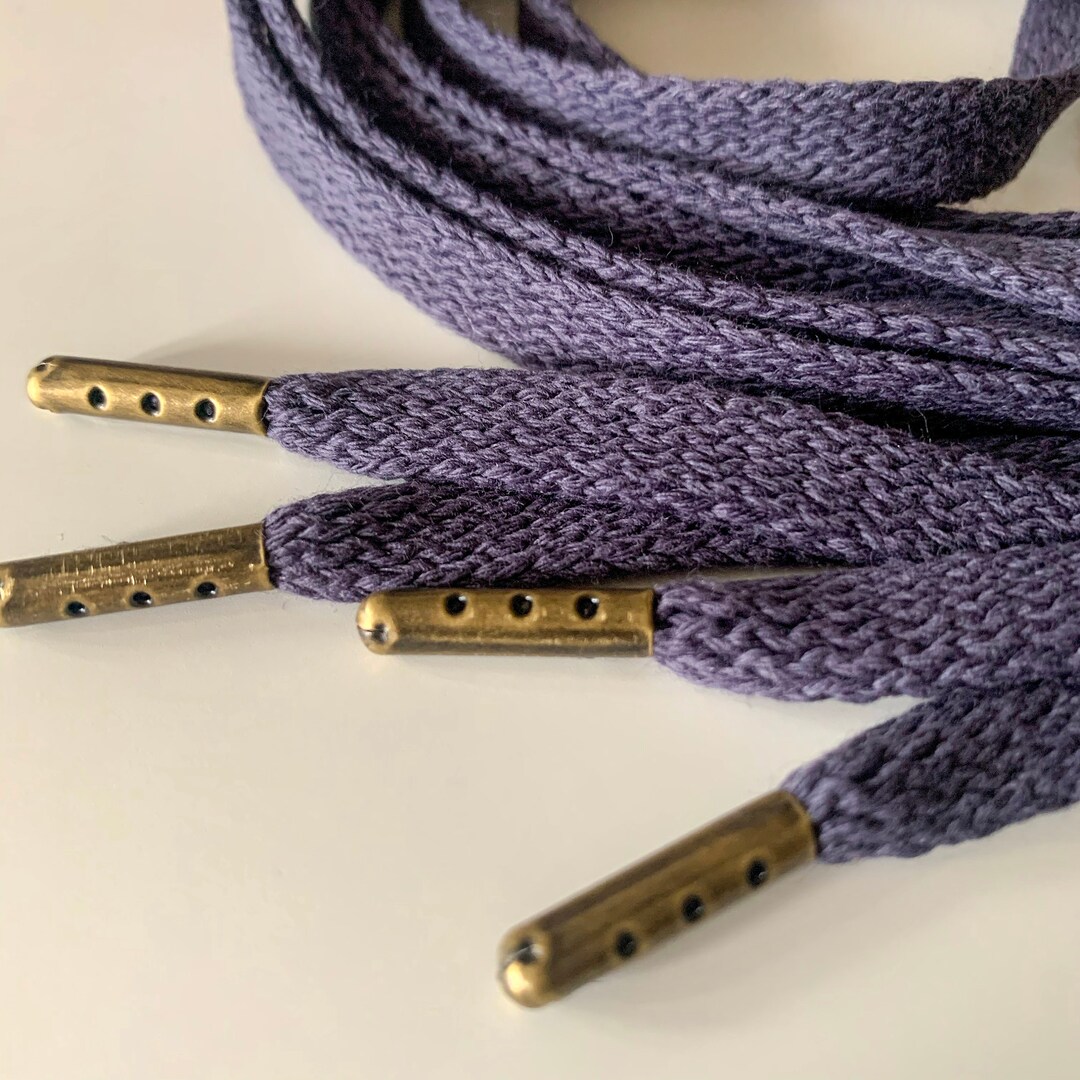 Denim Blue Shoelaces W/metal Tips Etsy