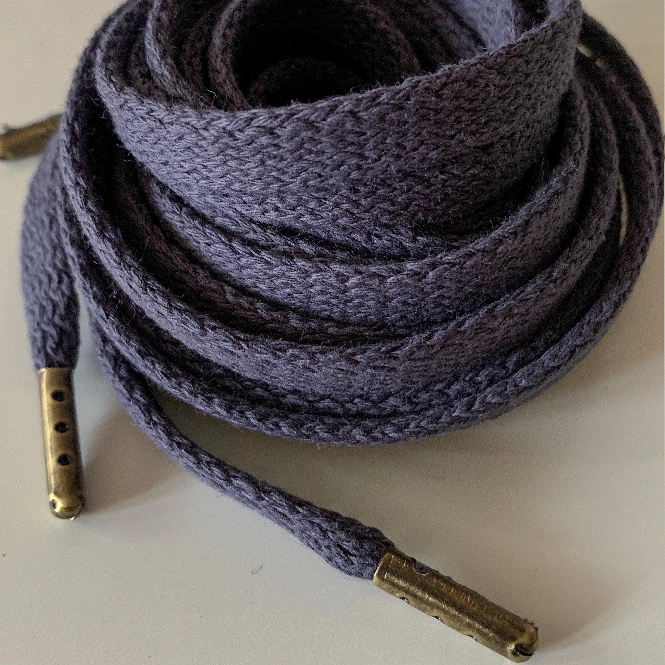 Denim Blue Shoelaces W/metal Tips Etsy