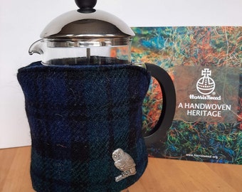 Harris Tweed Cafetiere Cosy - Black Watch Tartan