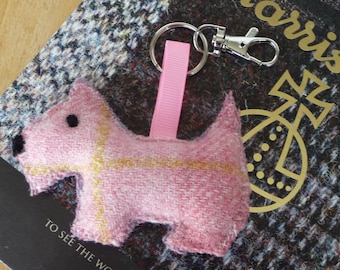 Harris Tweed Scottie Keyring - various