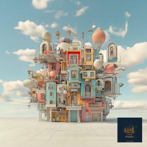 City in the Sky - Dreamscape Digital, Artful Downloads, Digital Art Prints, Unique Gift, Ready to Print, Digital Art Prints