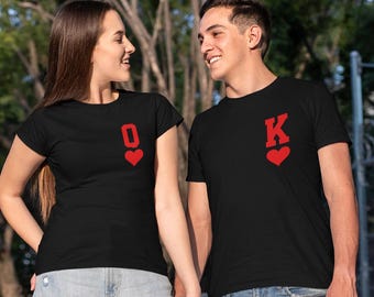 King queen shirts,gift for couple,valentines day,husband and wife tshirt.