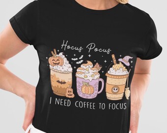 Hocus Pocus Coffee Tee - Unisex Halloween Fun for Friends & Frights.