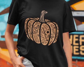 Camisetas Unisex Temporada Otoño Calabaza Octubre Cozy Acción de Gracias Halloween