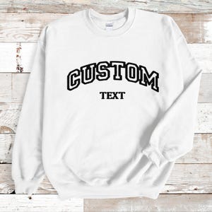 Custom Embroidered Varsity Crewneck - Embroidery Crewneck- Custom Embroidery - Personalized Sweatshirt - Embroidered Sweatshirt, mom gift