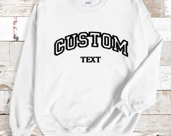 Custom Embroidered Varsity Crewneck Sweatshirt – Personalized Gift