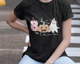Retro Halloween T-Shirt – Fab Boo Lous Ghost & Pumpkin Fun