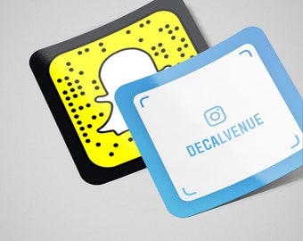 custom social media username nametag or snapcode vinyl decal stickers instagram snapchat for packaging promotional etc - promotional sticker follow us on instagram