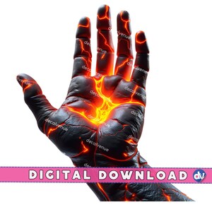 Molten Lava Human Hand PNG Digital Download Clipart Printable Art Dtg Dtf Mugs T-Shirts Sublimation Design Print