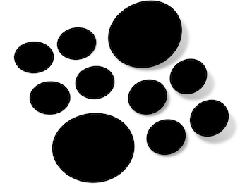 Black Vinyl Polka Dot Wall Decals Circles Stickers (Peel & Stick Circle Dots) for Nursery Kids Room Bathroom Decor Kit