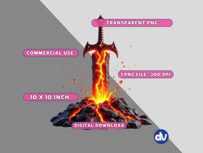 Espada de lava fundida PNG, imágenes prediseñadas de fantasía (descarga ...