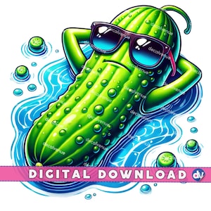 Cool as a Cetriolo Occhiali da sole PNG Download digitale Clipart - Arte stampabile per Dtg Dtf Abbigliamento Tazze T-shirt Sublimazione Design Stampa
