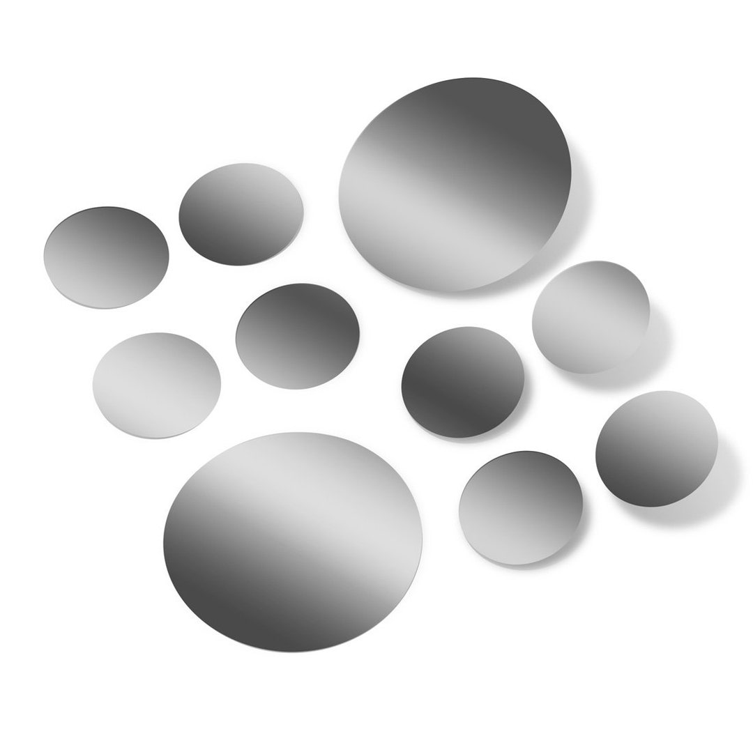 Metallic Silver Vinyl Polka Dot Wall Decals Circles Stickers (peel ...