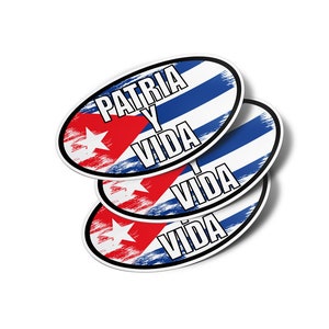 Cuba Patria y Vida Lives Matter Bumper Stickers Decals (3 Pack)  - Cuban flag design - Homeland and Life