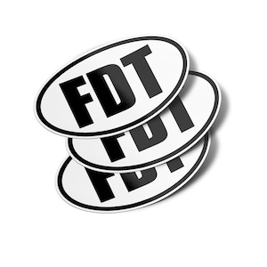 FDT Oval Vinyl Bumper Stickers Decals (3 Pack)